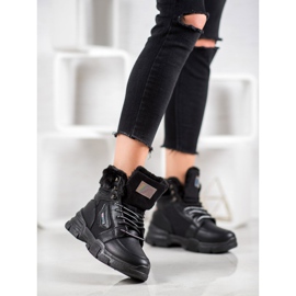 Yes Mile Baskets Avec Fourrure noir 1