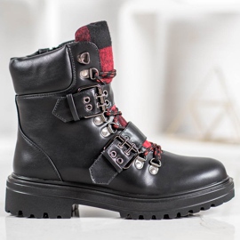Weide Bottes de roche avec boucle le noir 5
