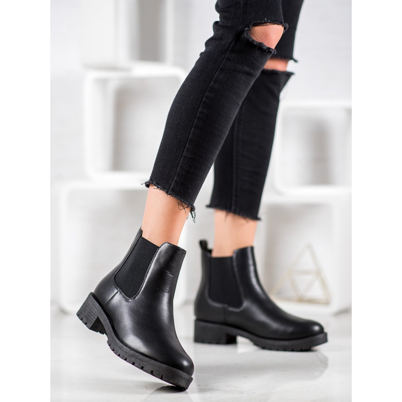SHELOVET Bottines Chelsea à enfiler noir 1