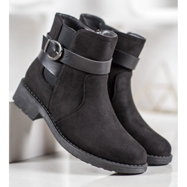 SHELOVET Travailleurs en daim avec boucle le noir 3