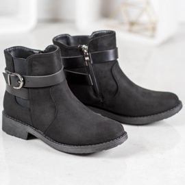 SHELOVET Travailleurs en daim avec boucle le noir 5