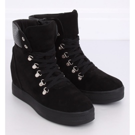 Bottines compensées noires Serpentine RQ216 noires 1