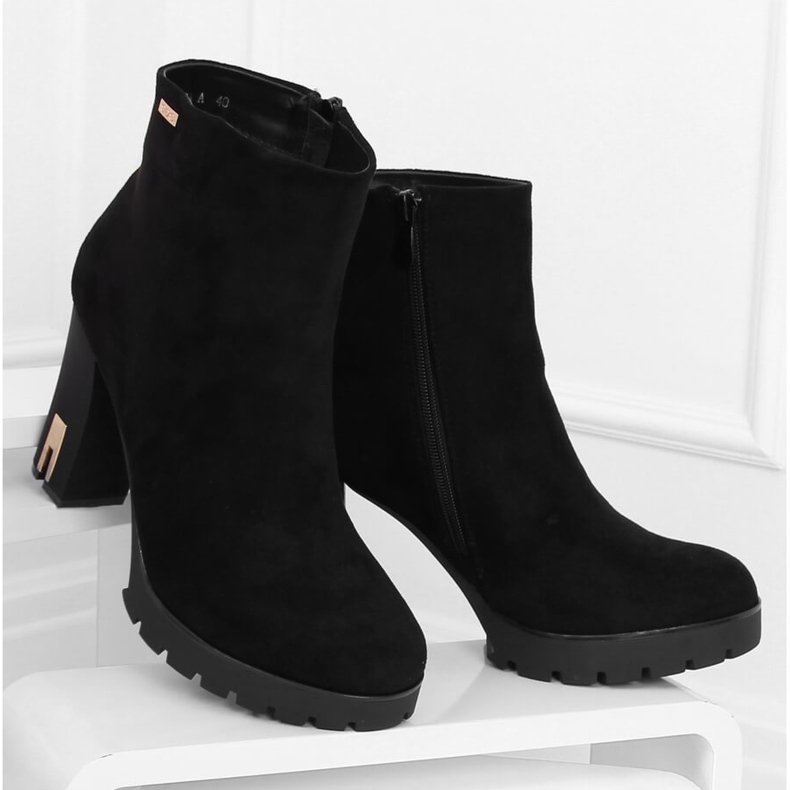 Bottines noires à talons 1033-GA Noir le noir 1