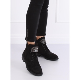 Bottines en daim noir E9315 Noir le noir 3