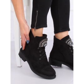 Bottines en daim noir E9315 Noir le noir 4