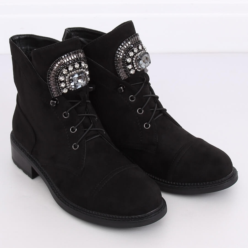 Bottines en daim noir E9315 Noir 2
