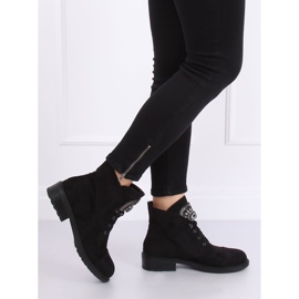 Bottines en daim noir E9315 Noir le noir 5
