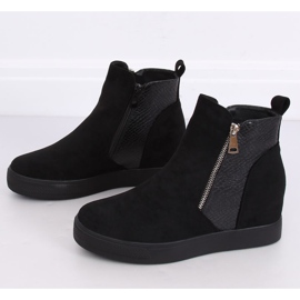 Noir RQ235 Bottes noires sur un coin caché le noir 2