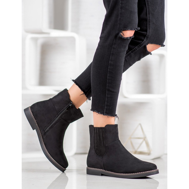 Clowse Bottes en daim confortables noir 2