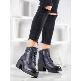 Super Mode Bottes confortables en éco-cuir bleu 2 Super Mode Bottes confortables en éco-cuir bleu 2