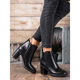 Ideal Shoes Bottes confortables à talons hauts le noir 1