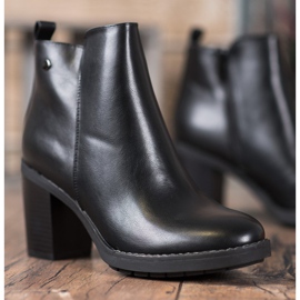 Ideal Shoes Bottes confortables à talons hauts le noir 3