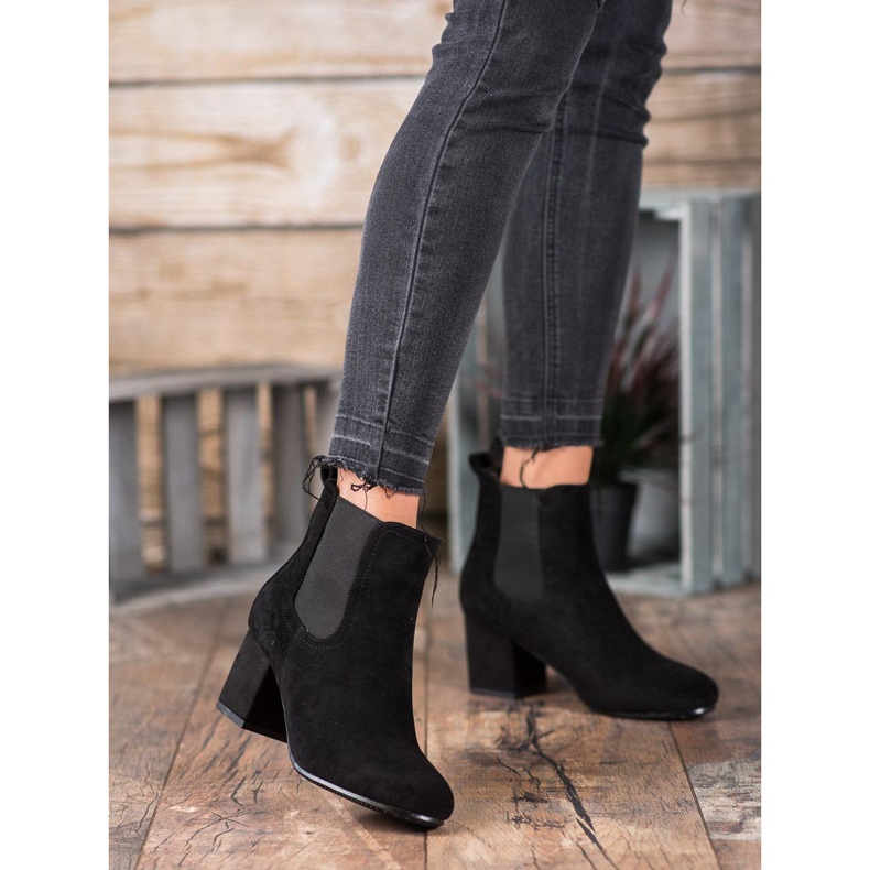 Bestelle Bottines à enfiler sur un poteau noir 2
