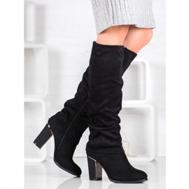 SDS Bottines élégantes à talons hauts le noir 1