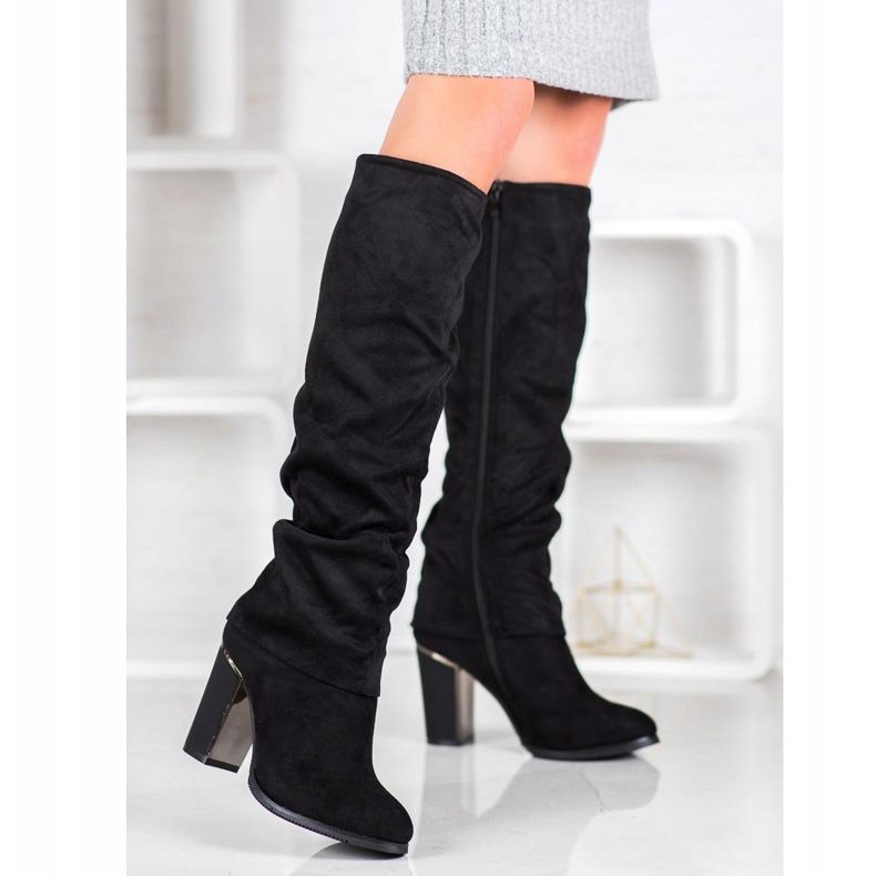 SDS Bottines élégantes à talons hauts noir 2