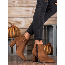 Small Swan Bottines en daim avec fermeture éclair brun 1