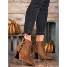 Small Swan Bottines en daim avec fermeture éclair brun 2