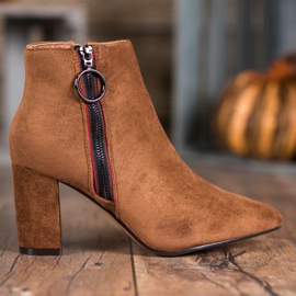 Small Swan Bottines en daim avec fermeture éclair brun 3