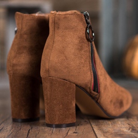 Small Swan Bottines en daim avec fermeture éclair brun 5