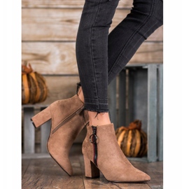 Small Swan Bottines en daim avec fermeture éclair beige 1