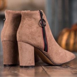 Small Swan Bottines en daim avec fermeture éclair beige 4