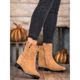 Ideal Shoes Bottes de cowboy chaudes sur un coin brun 2