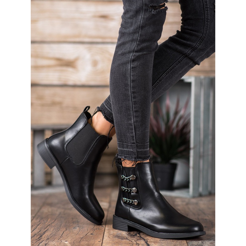 SHELOVET Bottines Chelsea élégantes le noir 1