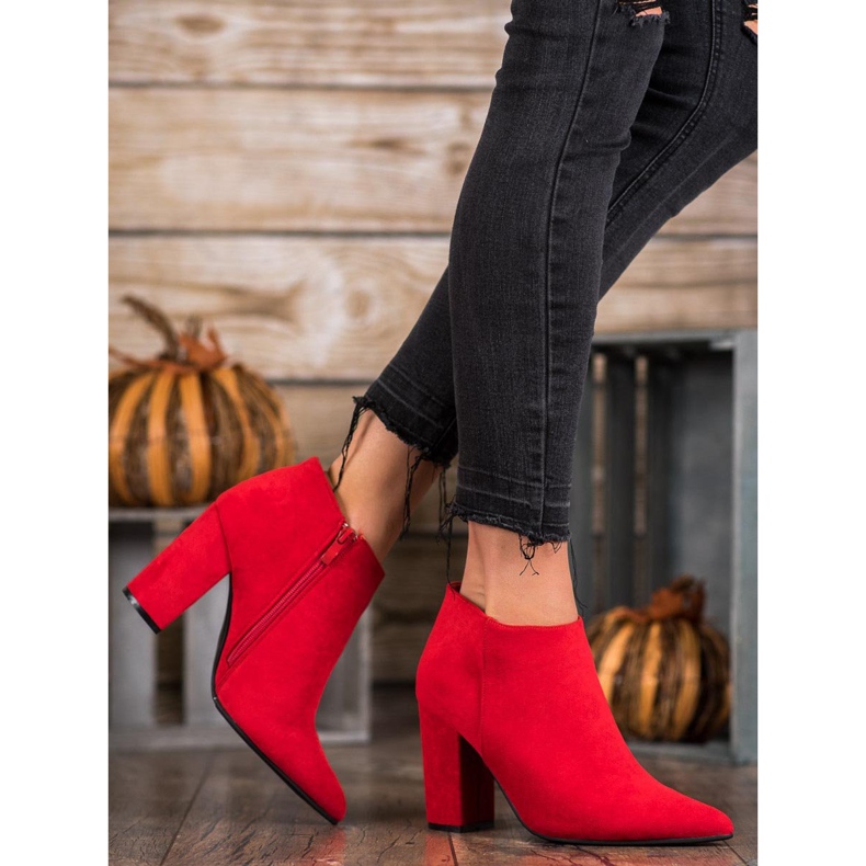 Marquiz Bottes sexy avec une fermeture éclair rouge 1