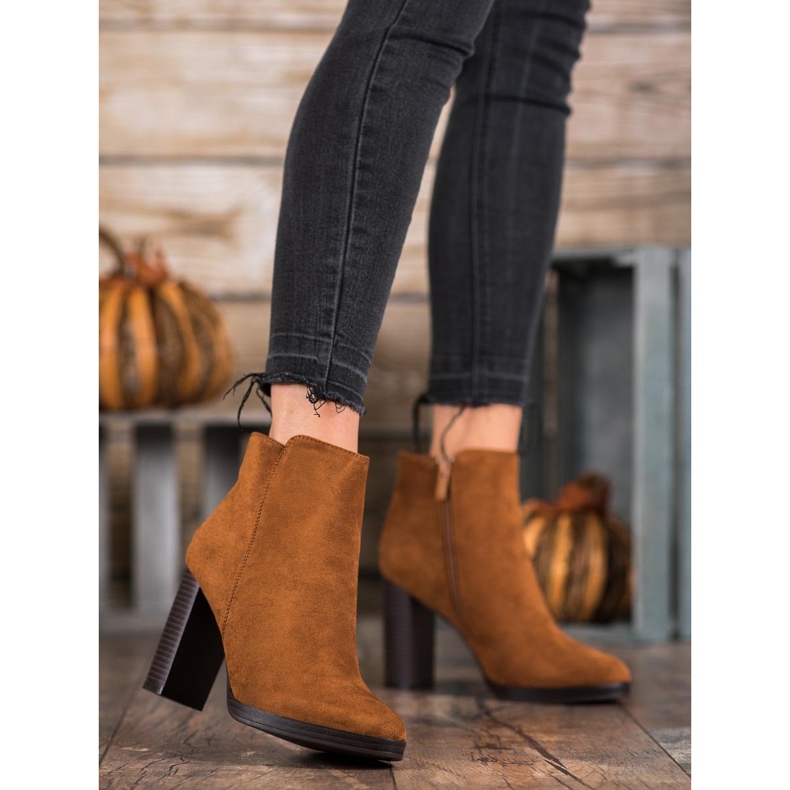 Super Me Bottes en daim à la mode brun 1