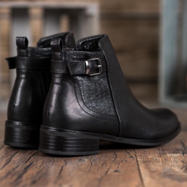 Nio Nio Bottes à la mode avec boucle le noir 4