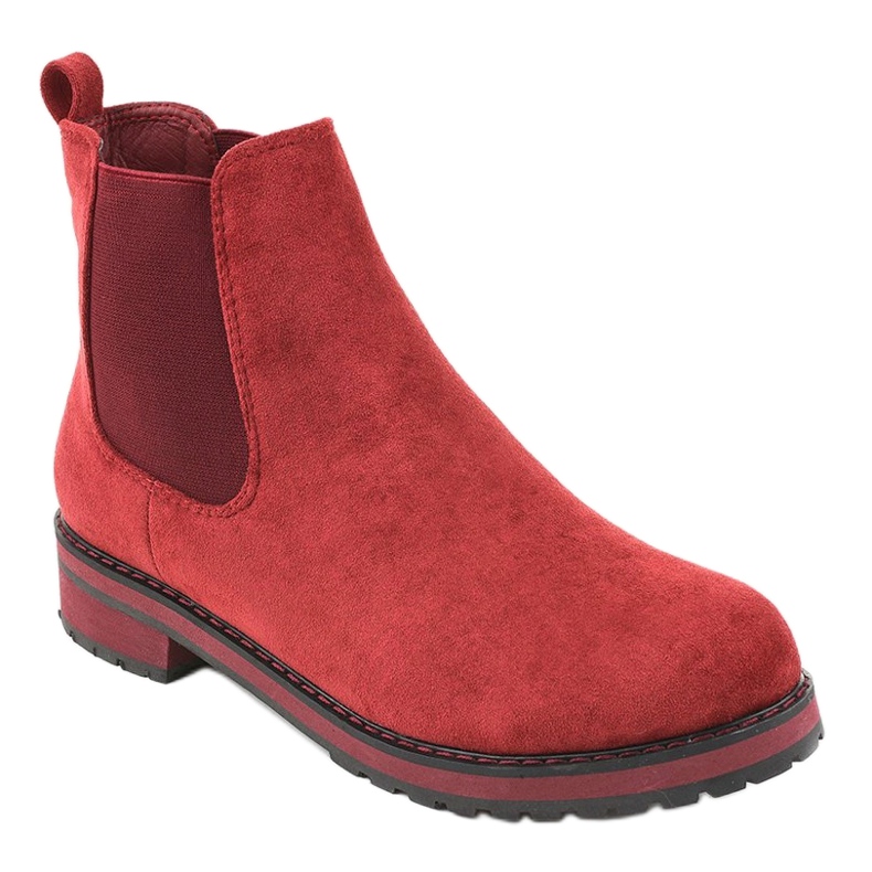 Bottes marron isolées F-3799 rouge 1