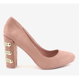 Escarpins en daim rose DD59P 3