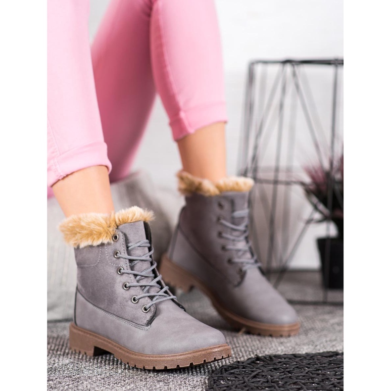 SHELOVET Trappeurs confortables gris 2 SHELOVET Trappeurs confortables gris 2