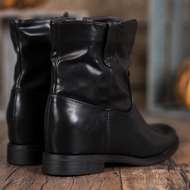 Ideal Shoes Bottes de cowboy avec cuir écologique noir 1