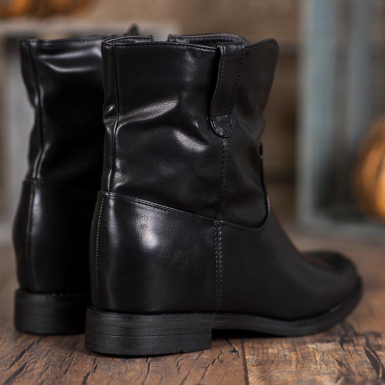 Ideal Shoes Bottes de cowboy avec cuir écologique le noir 1 Ideal Shoes Bottes de cowboy avec cuir écologique le noir 1