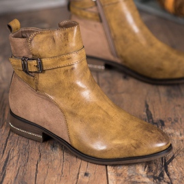 Super Mode Bottes Avec Cubic Zirconia brun 3