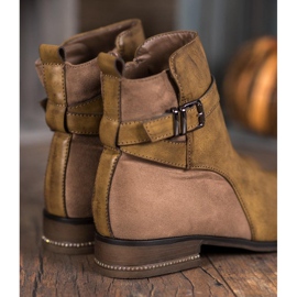 Super Mode Bottes Avec Cubic Zirconia brun 4
