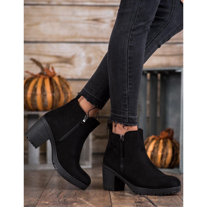 SHELOVET Bottes confortables sur la plate-forme noir 1