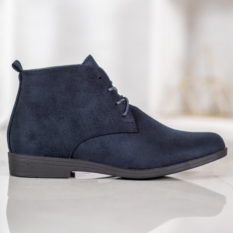 Goodin Bottes en daim confortables bleu 2