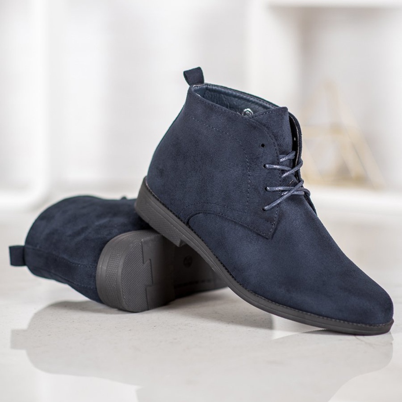 Goodin Bottes en daim confortables bleu 1