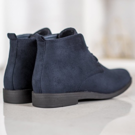 Goodin Bottes en daim confortables bleu 3