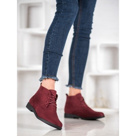 Goodin Bottes en daim confortables rouge 3