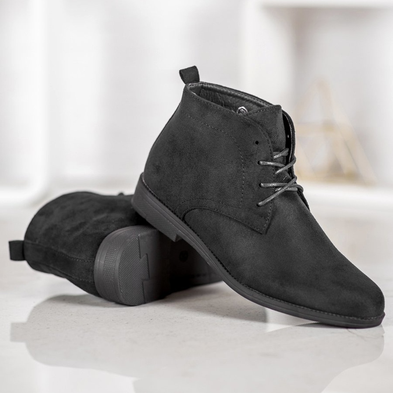 Goodin Bottes en daim confortables noir 1