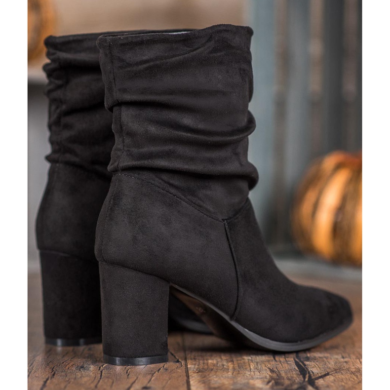 Super Mode Bottines à enfiler à talons hauts noir 1