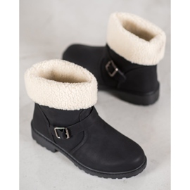 SHELOVET Bottes Avec Peau De Mouton noir 2