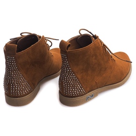 Bottines Nouées À Paillettes H543 Camel brun 1