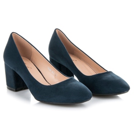 Fama Escarpins en daim sur un pilier bleu 2