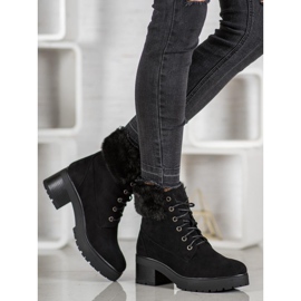 Goodin Bottes noires avec fourrure 1