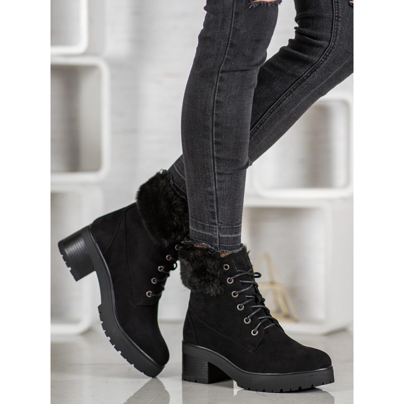 Goodin Bottes noires avec fourrure le noir 1 Goodin Bottes noires avec fourrure le noir 1