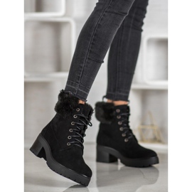 Goodin Bottes noires avec fourrure le noir 2 Goodin Bottes noires avec fourrure le noir 2